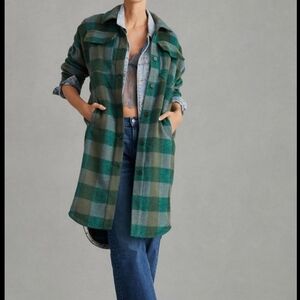 Anthropologie Pilcro Plaid Duster Shacket Jacket S